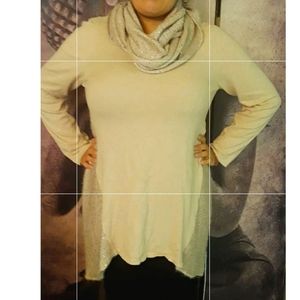 Style&Co Sequined tunic sweater scarf set